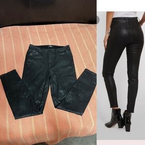 PAIGE Margot black coated high waisted ankle Jean